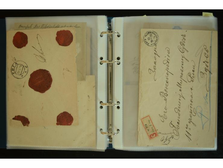 1728/1919(ca.), RIGA, umfangreiche nd hochinteressante Sammlung mit über 250 Briefe sowie Karten und Ganzsachen, dabei ein gu