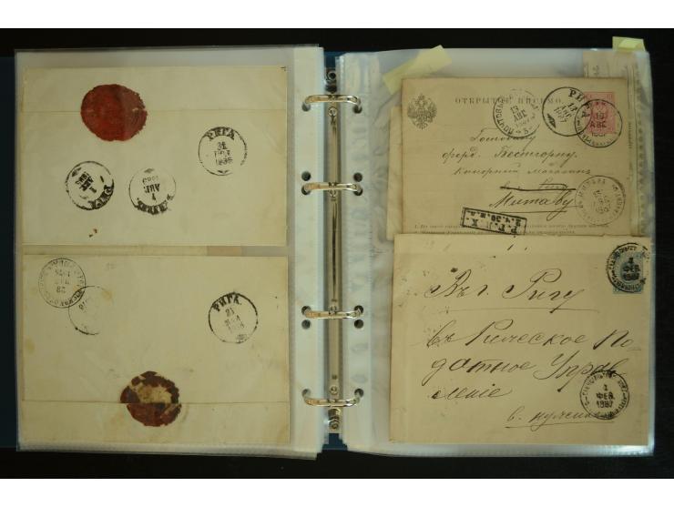 1728/1919(ca.), RIGA, umfangreiche nd hochinteressante Sammlung mit über 250 Briefe sowie Karten und Ganzsachen, dabei ein gu