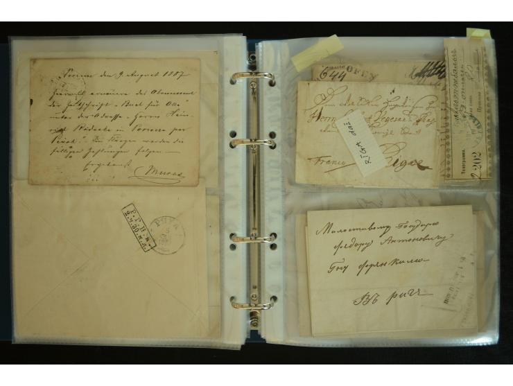 1728/1919(ca.), RIGA, umfangreiche nd hochinteressante Sammlung mit über 250 Briefe sowie Karten und Ganzsachen, dabei ein gu