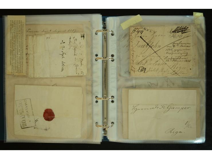 1728/1919(ca.), RIGA, umfangreiche nd hochinteressante Sammlung mit über 250 Briefe sowie Karten und Ganzsachen, dabei ein gu