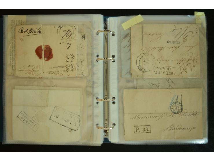 1728/1919(ca.), RIGA, umfangreiche nd hochinteressante Sammlung mit über 250 Briefe sowie Karten und Ganzsachen, dabei ein gu