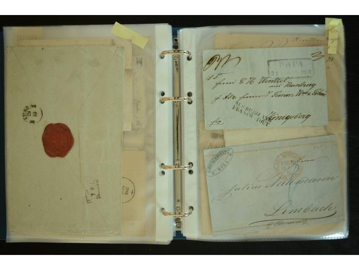 1728/1919(ca.), RIGA, umfangreiche nd hochinteressante Sammlung mit über 250 Briefe sowie Karten und Ganzsachen, dabei ein gu