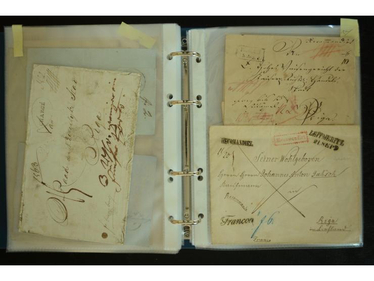 1728/1919(ca.), RIGA, umfangreiche nd hochinteressante Sammlung mit über 250 Briefe sowie Karten und Ganzsachen, dabei ein gu