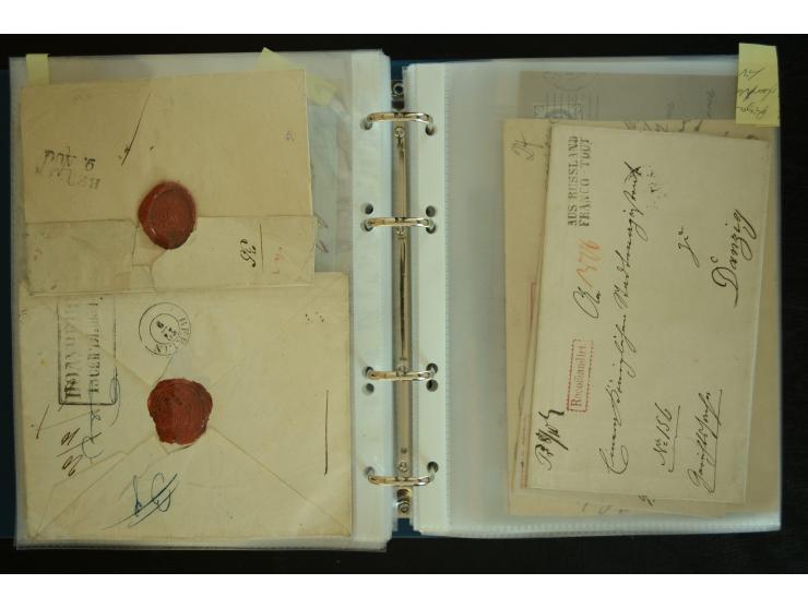 1728/1919(ca.), RIGA, umfangreiche nd hochinteressante Sammlung mit über 250 Briefe sowie Karten und Ganzsachen, dabei ein gu