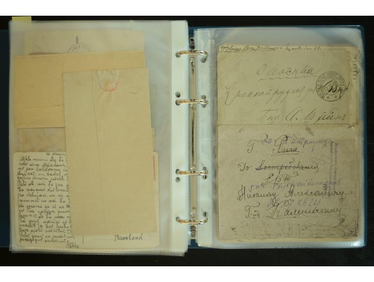 1728/1919(ca.), RIGA, umfangreiche nd hochinteressante Sammlung mit über 250 Briefe sowie Karten und Ganzsachen, dabei ein gu