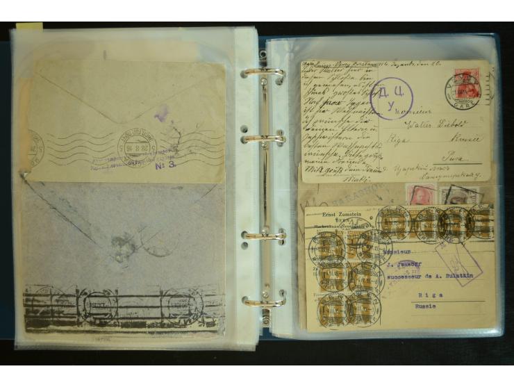 1728/1919(ca.), RIGA, umfangreiche nd hochinteressante Sammlung mit über 250 Briefe sowie Karten und Ganzsachen, dabei ein gu