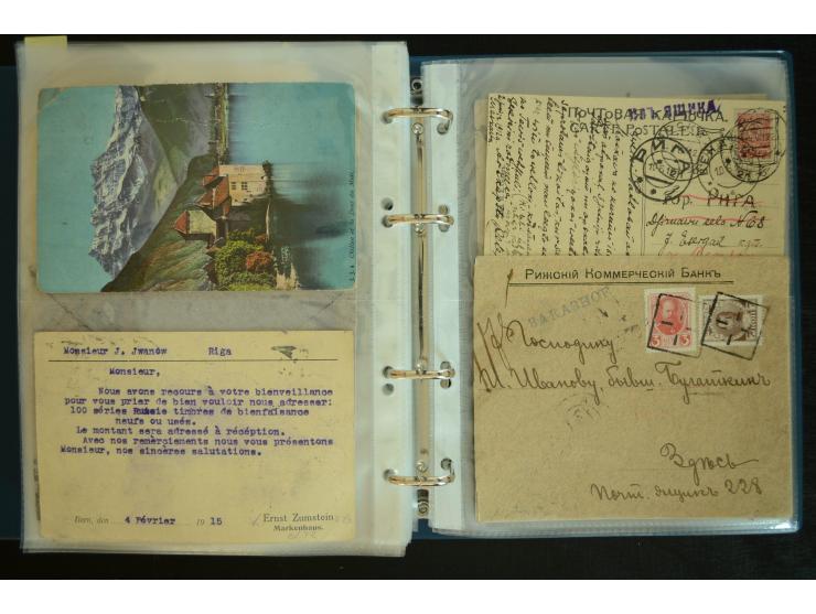 1728/1919(ca.), RIGA, umfangreiche nd hochinteressante Sammlung mit über 250 Briefe sowie Karten und Ganzsachen, dabei ein gu