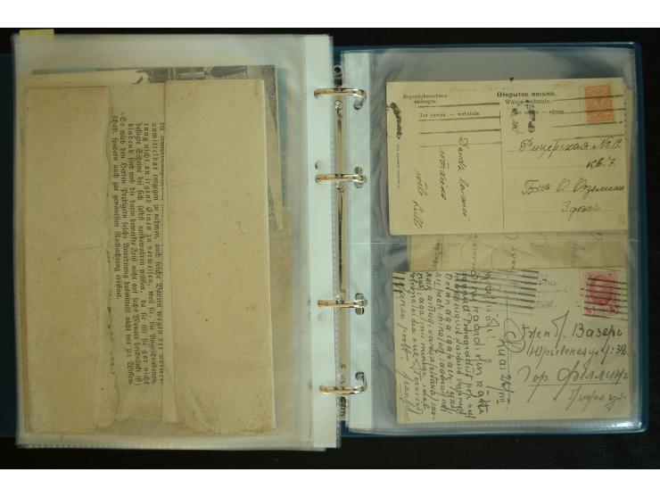 1728/1919(ca.), RIGA, umfangreiche nd hochinteressante Sammlung mit über 250 Briefe sowie Karten und Ganzsachen, dabei ein gu