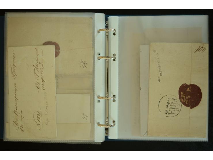 1728/1919(ca.), RIGA, umfangreiche nd hochinteressante Sammlung mit über 250 Briefe sowie Karten und Ganzsachen, dabei ein gu