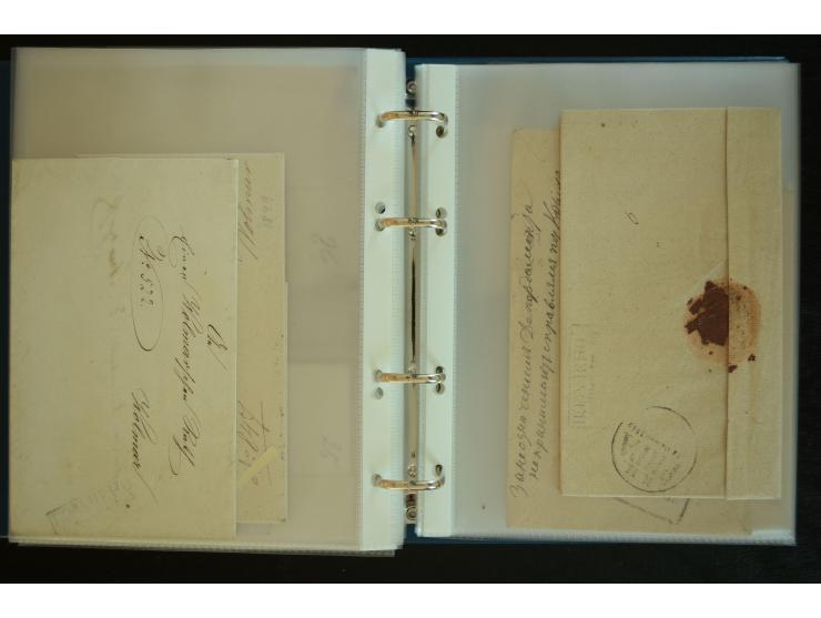 1728/1919(ca.), RIGA, umfangreiche nd hochinteressante Sammlung mit über 250 Briefe sowie Karten und Ganzsachen, dabei ein gu