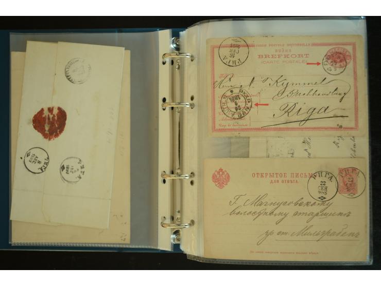 1728/1919(ca.), RIGA, umfangreiche nd hochinteressante Sammlung mit über 250 Briefe sowie Karten und Ganzsachen, dabei ein gu