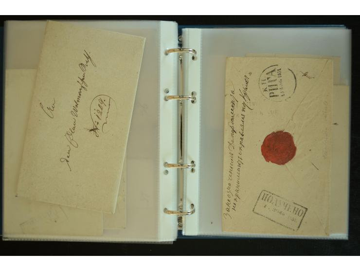 1728/1919(ca.), RIGA, umfangreiche nd hochinteressante Sammlung mit über 250 Briefe sowie Karten und Ganzsachen, dabei ein gu