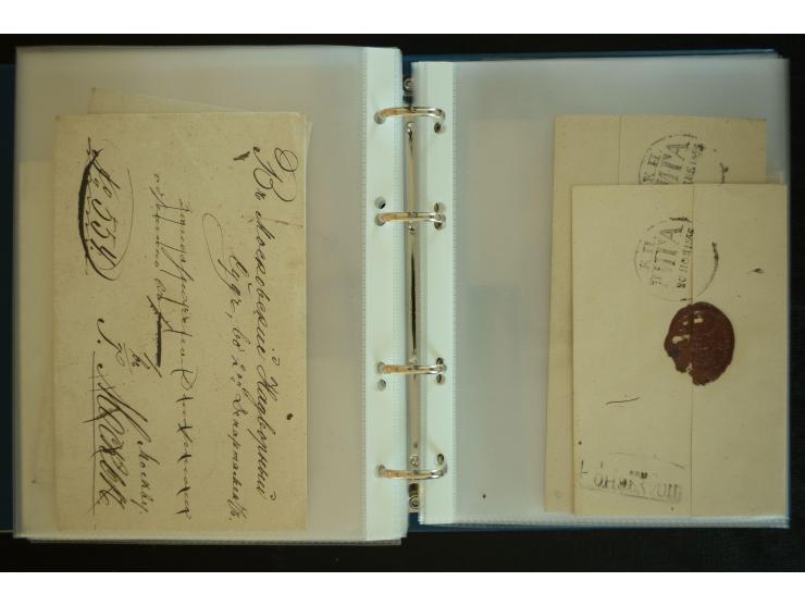 1728/1919(ca.), RIGA, umfangreiche nd hochinteressante Sammlung mit über 250 Briefe sowie Karten und Ganzsachen, dabei ein gu