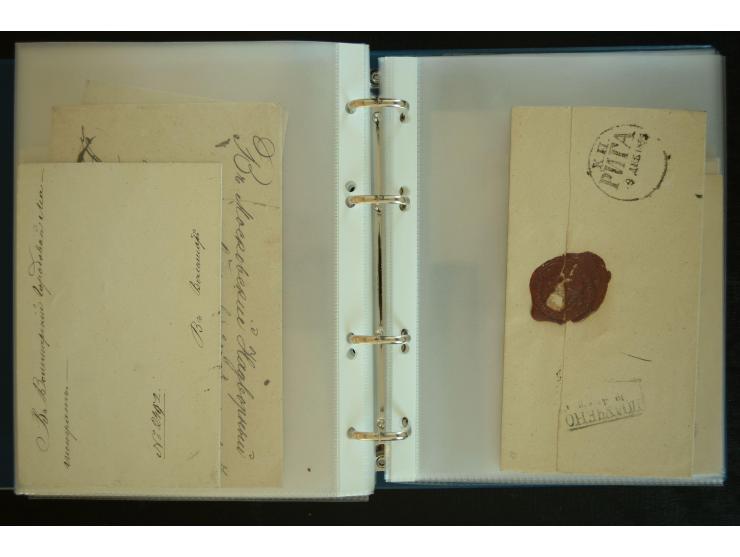 1728/1919(ca.), RIGA, umfangreiche nd hochinteressante Sammlung mit über 250 Briefe sowie Karten und Ganzsachen, dabei ein gu