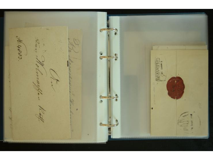 1728/1919(ca.), RIGA, umfangreiche nd hochinteressante Sammlung mit über 250 Briefe sowie Karten und Ganzsachen, dabei ein gu