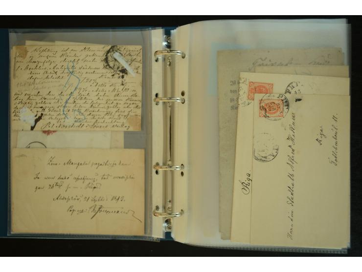 1728/1919(ca.), RIGA, umfangreiche nd hochinteressante Sammlung mit über 250 Briefe sowie Karten und Ganzsachen, dabei ein gu
