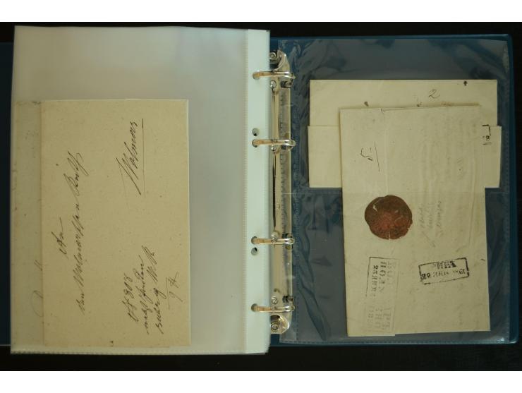 1728/1919(ca.), RIGA, umfangreiche nd hochinteressante Sammlung mit über 250 Briefe sowie Karten und Ganzsachen, dabei ein gu
