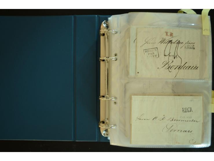 1728/1919(ca.), RIGA, umfangreiche nd hochinteressante Sammlung mit über 250 Briefe sowie Karten und Ganzsachen, dabei ein gu