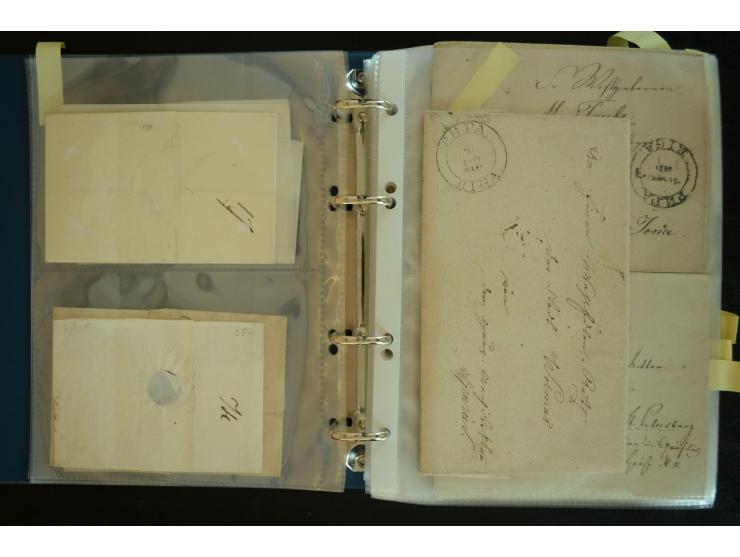 1728/1919(ca.), RIGA, umfangreiche nd hochinteressante Sammlung mit über 250 Briefe sowie Karten und Ganzsachen, dabei ein gu