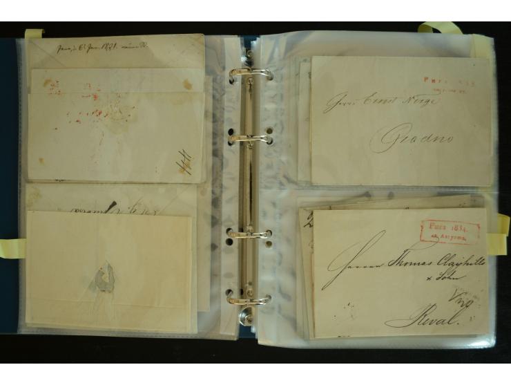 1728/1919(ca.), RIGA, umfangreiche nd hochinteressante Sammlung mit über 250 Briefe sowie Karten und Ganzsachen, dabei ein gu