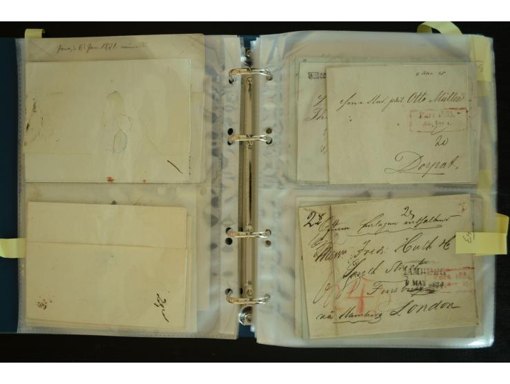 1728/1919(ca.), RIGA, umfangreiche nd hochinteressante Sammlung mit über 250 Briefe sowie Karten und Ganzsachen, dabei ein gu