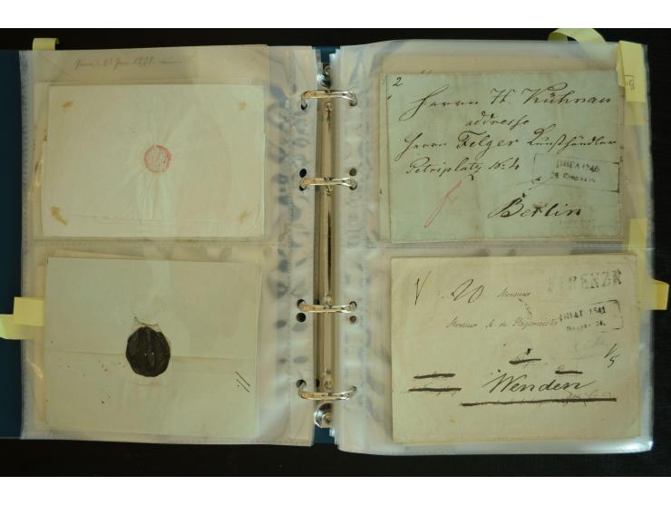 1728/1919(ca.), RIGA, umfangreiche nd hochinteressante Sammlung mit über 250 Briefe sowie Karten und Ganzsachen, dabei ein gu