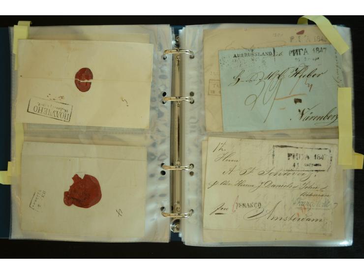 1728/1919(ca.), RIGA, umfangreiche nd hochinteressante Sammlung mit über 250 Briefe sowie Karten und Ganzsachen, dabei ein gu