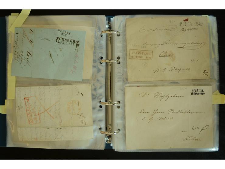 1728/1919(ca.), RIGA, umfangreiche nd hochinteressante Sammlung mit über 250 Briefe sowie Karten und Ganzsachen, dabei ein gu