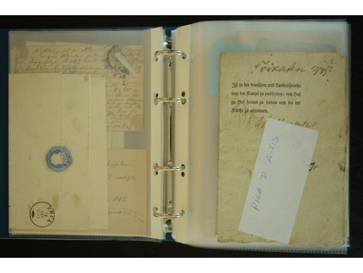 1728/1919(ca.), RIGA, umfangreiche nd hochinteressante Sammlung mit über 250 Briefe sowie Karten und Ganzsachen, dabei ein gu