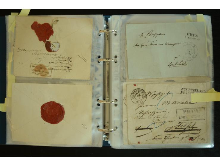1728/1919(ca.), RIGA, umfangreiche nd hochinteressante Sammlung mit über 250 Briefe sowie Karten und Ganzsachen, dabei ein gu