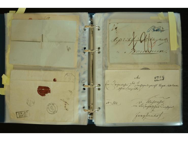 1728/1919(ca.), RIGA, umfangreiche nd hochinteressante Sammlung mit über 250 Briefe sowie Karten und Ganzsachen, dabei ein gu