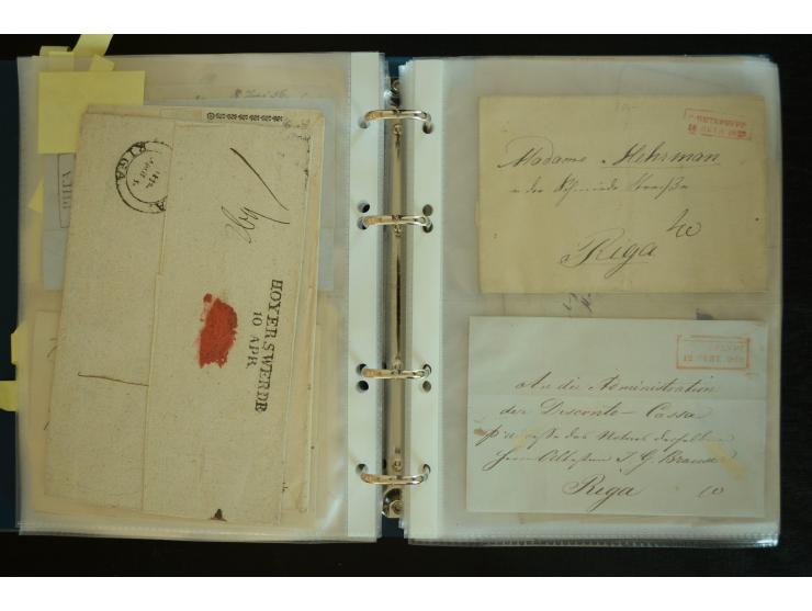 1728/1919(ca.), RIGA, umfangreiche nd hochinteressante Sammlung mit über 250 Briefe sowie Karten und Ganzsachen, dabei ein gu