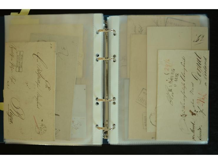 1728/1919(ca.), RIGA, umfangreiche nd hochinteressante Sammlung mit über 250 Briefe sowie Karten und Ganzsachen, dabei ein gu