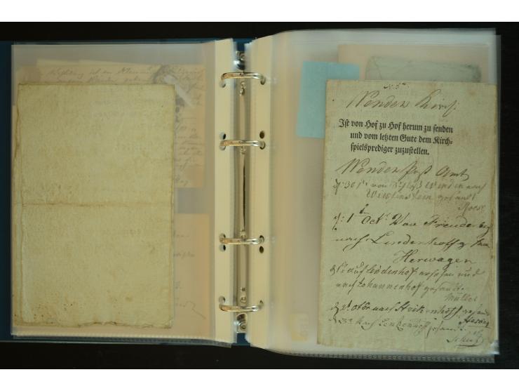 1728/1919(ca.), RIGA, umfangreiche nd hochinteressante Sammlung mit über 250 Briefe sowie Karten und Ganzsachen, dabei ein gu