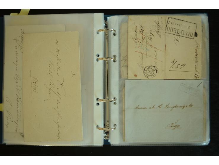 1728/1919(ca.), RIGA, umfangreiche nd hochinteressante Sammlung mit über 250 Briefe sowie Karten und Ganzsachen, dabei ein gu