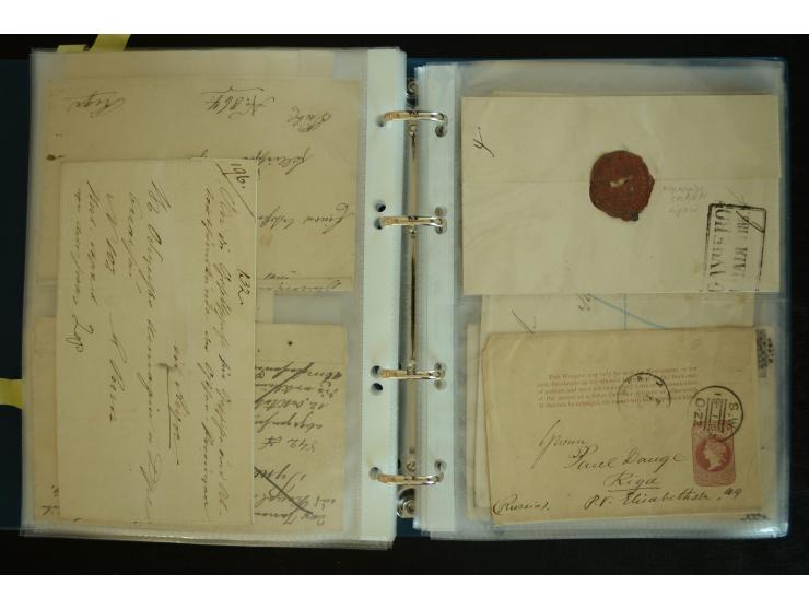 1728/1919(ca.), RIGA, umfangreiche nd hochinteressante Sammlung mit über 250 Briefe sowie Karten und Ganzsachen, dabei ein gu