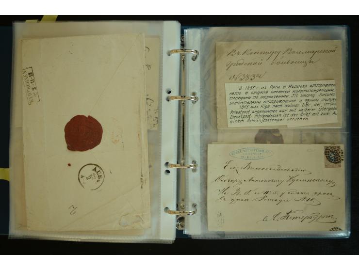 1728/1919(ca.), RIGA, umfangreiche nd hochinteressante Sammlung mit über 250 Briefe sowie Karten und Ganzsachen, dabei ein gu
