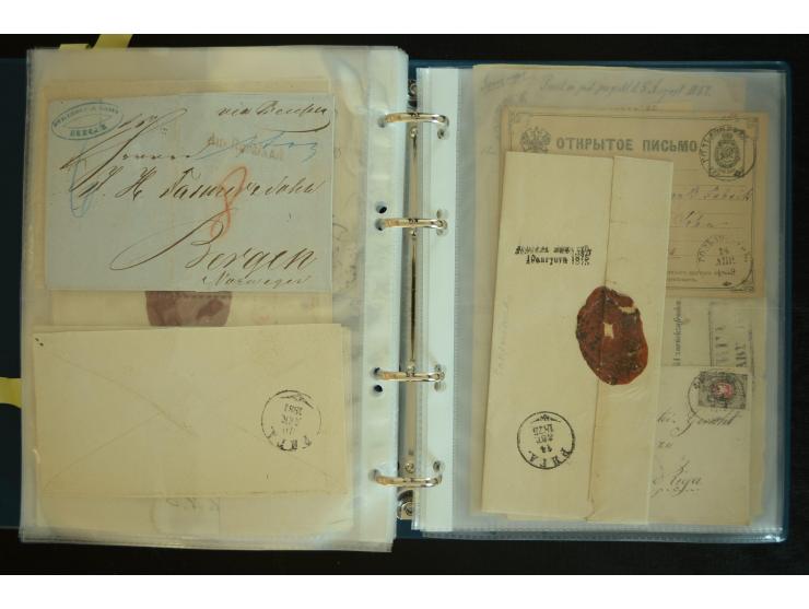 1728/1919(ca.), RIGA, umfangreiche nd hochinteressante Sammlung mit über 250 Briefe sowie Karten und Ganzsachen, dabei ein gu