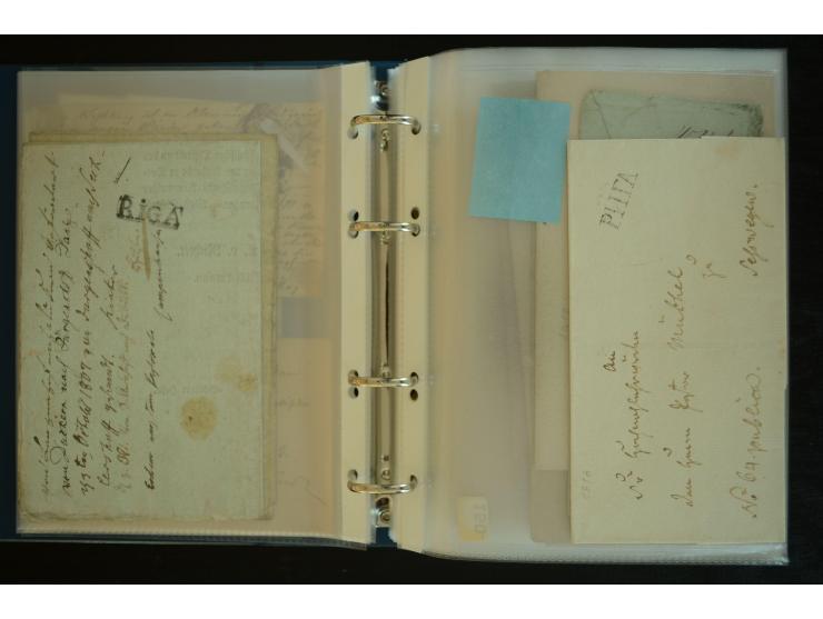 1728/1919(ca.), RIGA, umfangreiche nd hochinteressante Sammlung mit über 250 Briefe sowie Karten und Ganzsachen, dabei ein gu