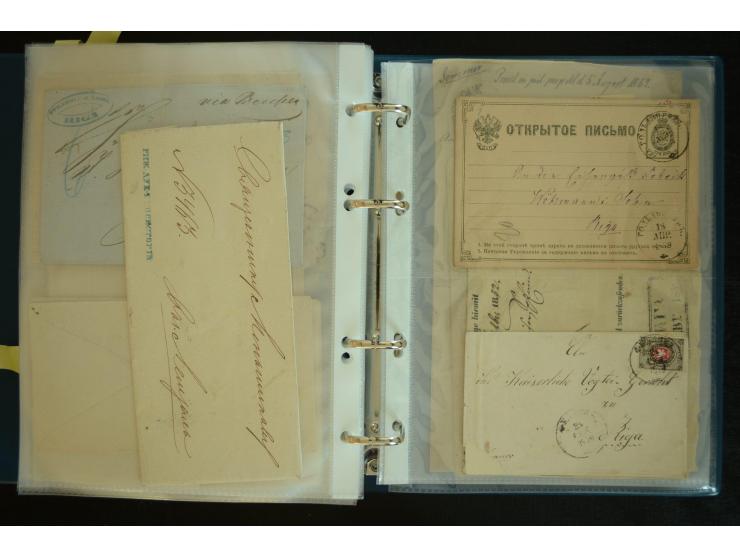 1728/1919(ca.), RIGA, umfangreiche nd hochinteressante Sammlung mit über 250 Briefe sowie Karten und Ganzsachen, dabei ein gu
