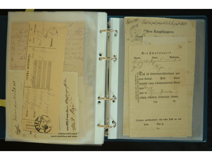 1728/1919(ca.), RIGA, umfangreiche nd hochinteressante Sammlung mit über 250 Briefe sowie Karten und Ganzsachen, dabei ein gu