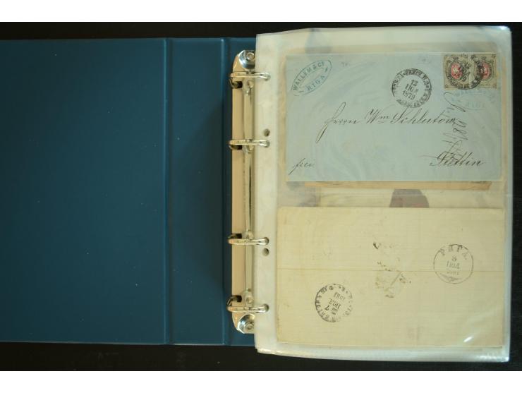1728/1919(ca.), RIGA, umfangreiche nd hochinteressante Sammlung mit über 250 Briefe sowie Karten und Ganzsachen, dabei ein gu
