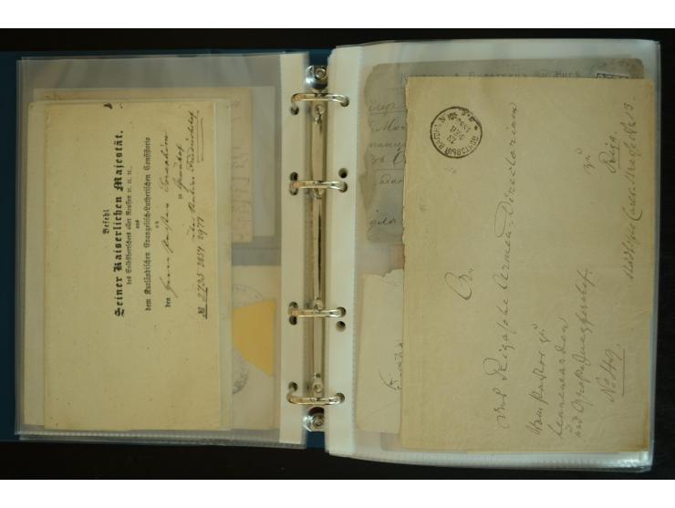 1728/1919(ca.), RIGA, umfangreiche nd hochinteressante Sammlung mit über 250 Briefe sowie Karten und Ganzsachen, dabei ein gu