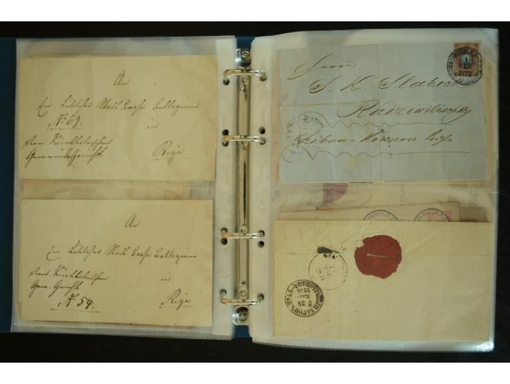 1728/1919(ca.), RIGA, umfangreiche nd hochinteressante Sammlung mit über 250 Briefe sowie Karten und Ganzsachen, dabei ein gu