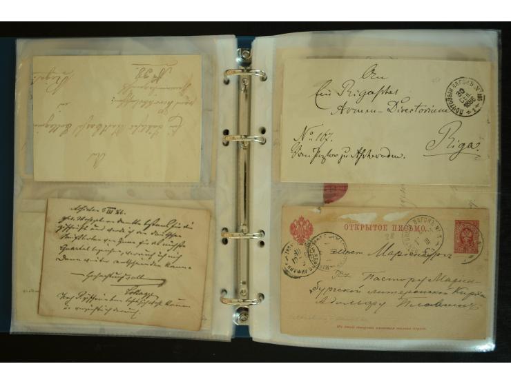 1728/1919(ca.), RIGA, umfangreiche nd hochinteressante Sammlung mit über 250 Briefe sowie Karten und Ganzsachen, dabei ein gu