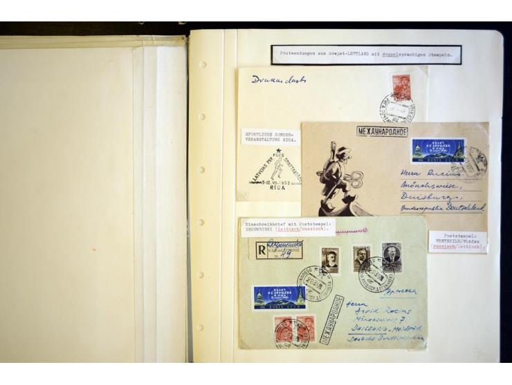 1919/40, ungebrauchte/postfrische und gestempelte Partie mit Briefen, dabei Briefe der lettischen SSR, provisorische Stempel,