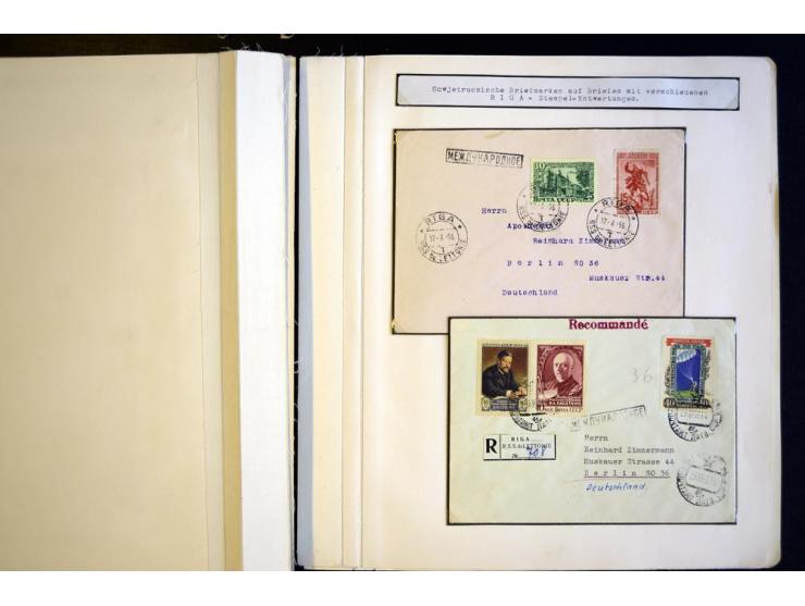 1919/40, ungebrauchte/postfrische und gestempelte Partie mit Briefen, dabei Briefe der lettischen SSR, provisorische Stempel,