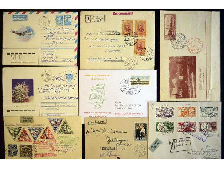 1919/40, ungebrauchte/postfrische und gestempelte Partie mit Briefen, dabei Briefe der lettischen SSR, provisorische Stempel,