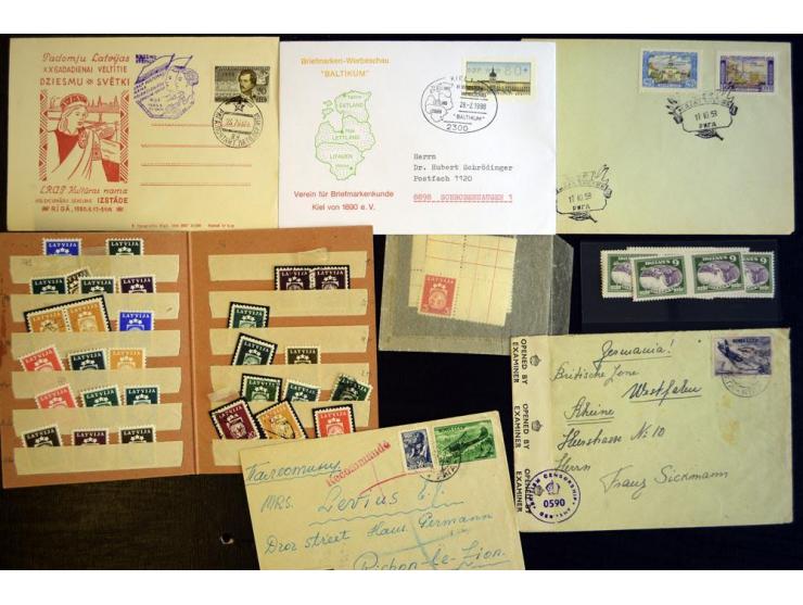 1919/40, ungebrauchte/postfrische und gestempelte Partie mit Briefen, dabei Briefe der lettischen SSR, provisorische Stempel,