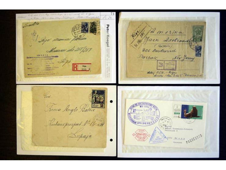 1919/40, ungebrauchte/postfrische und gestempelte Partie mit Briefen, dabei Briefe der lettischen SSR, provisorische Stempel,